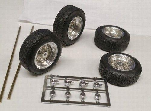 Ruote a raggi - set wire wheels 1965 scala 1/18