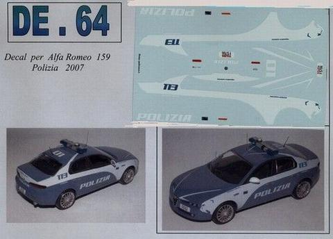 Decal Alfa Romeo 159 polizia 2007