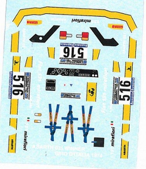 Decal per Fiat 031 1° Class. Giro d'Italia 1975