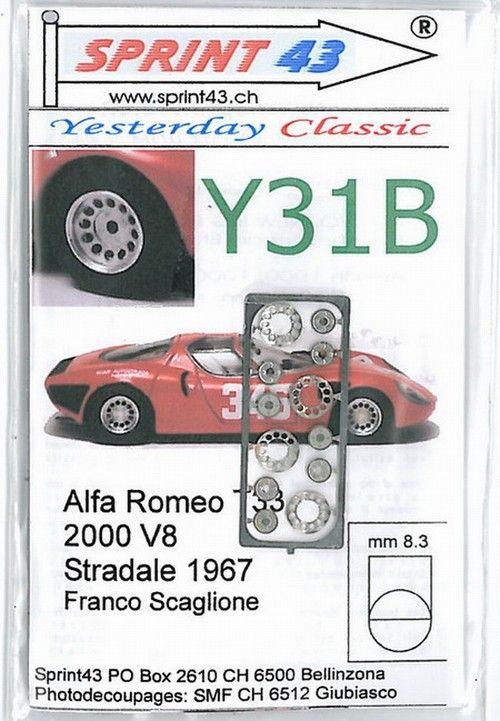 Ruote per Alfa 33 .2000 V8 stradale 1967