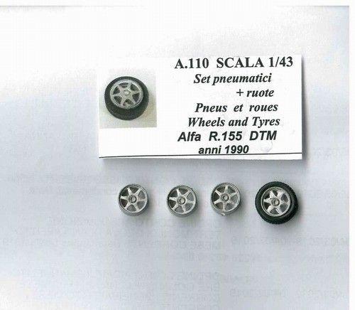 4 Ruote + cerchi 6 razze per A. R. 155 DTM 1990