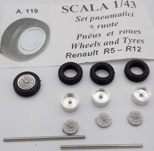 4  Ruote e cerchi per Renault R12.R10.R8. R5