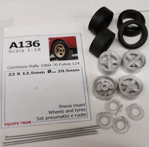 4  Ruote + cerchi per Fiat 124 , Fulvia 1975