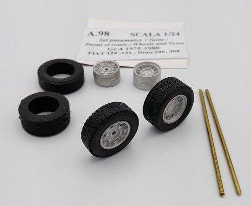 4  Ruote e cerchi Campagnolo per Fiat Dino ,124 Spider Gr.4 1975
