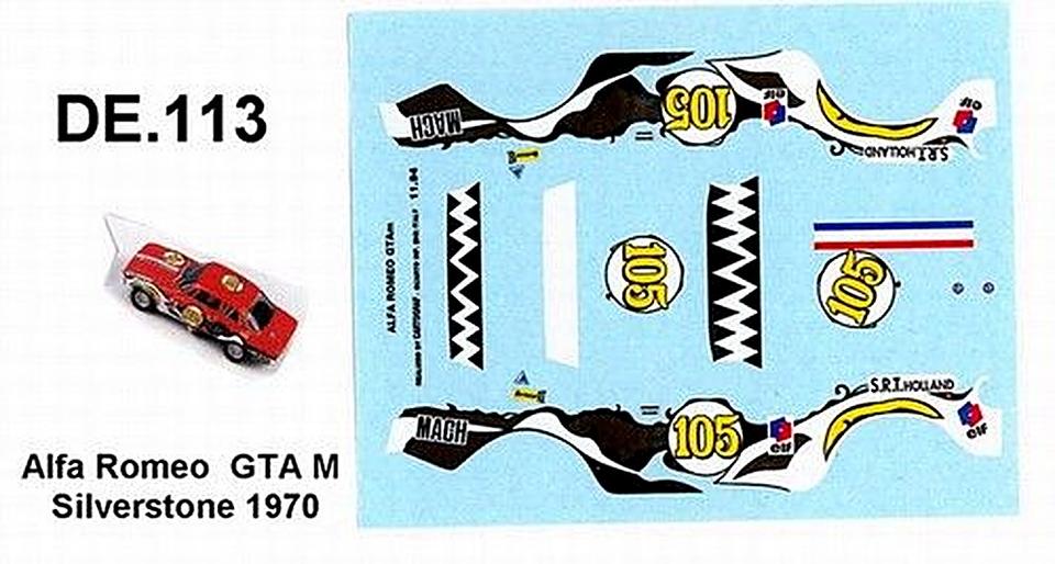 Decal per Alfa Romeo GTA M E.T. Silverstone 1970