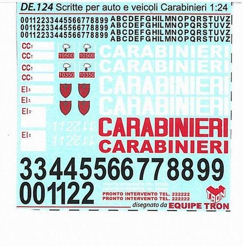 Decal Carabinieri anni 1960.1985