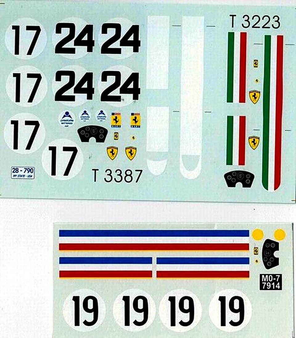 2 Decal F. 250 GTO 4 versioni 1962/63