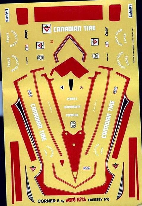 Decals Freesby n°6 Jacques Villeneuve Can Am. 1976