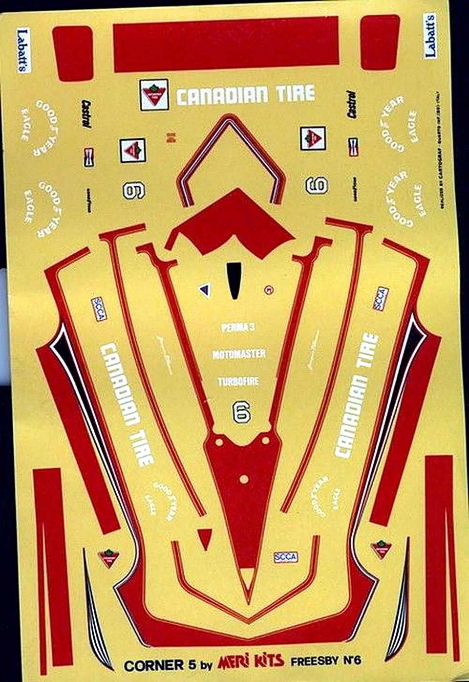 Decals Freesby n°6 Jacques Villeneuve Can Am. 1976