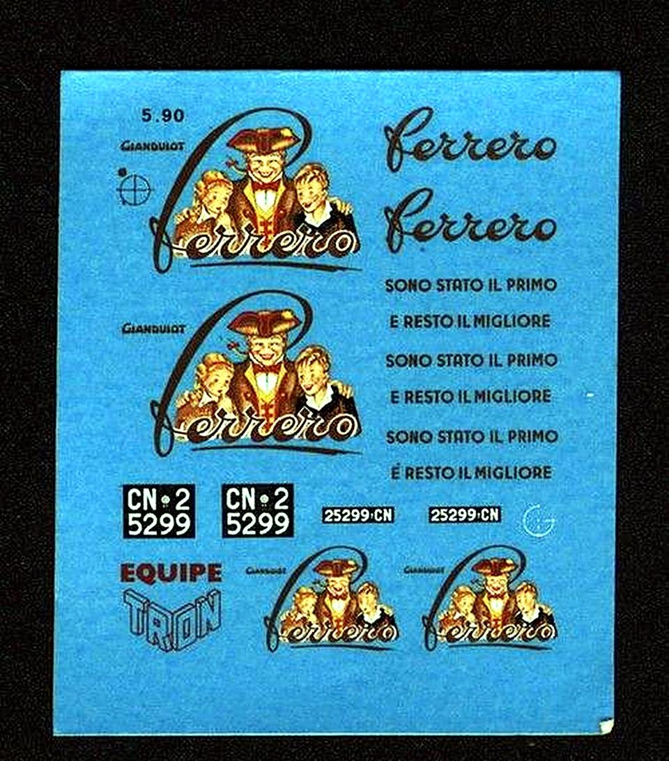 Decals Ferrero anni 1950.1975