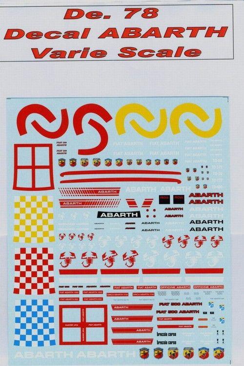 Decal ABARTH scala 1/43 1/24 1/18 1950 > 2007