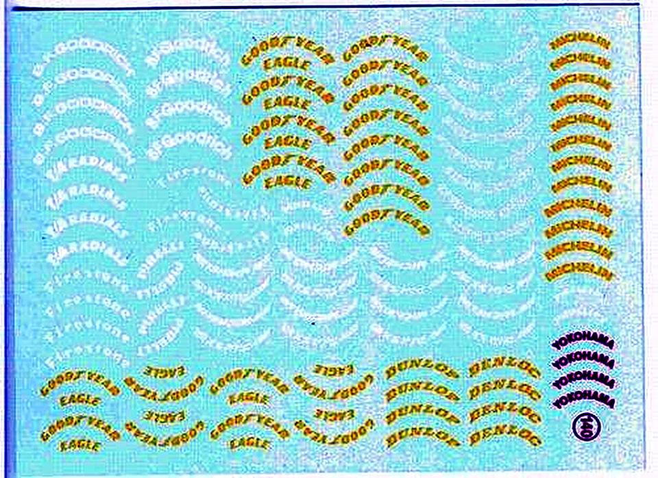Decal assortite per pneumatici