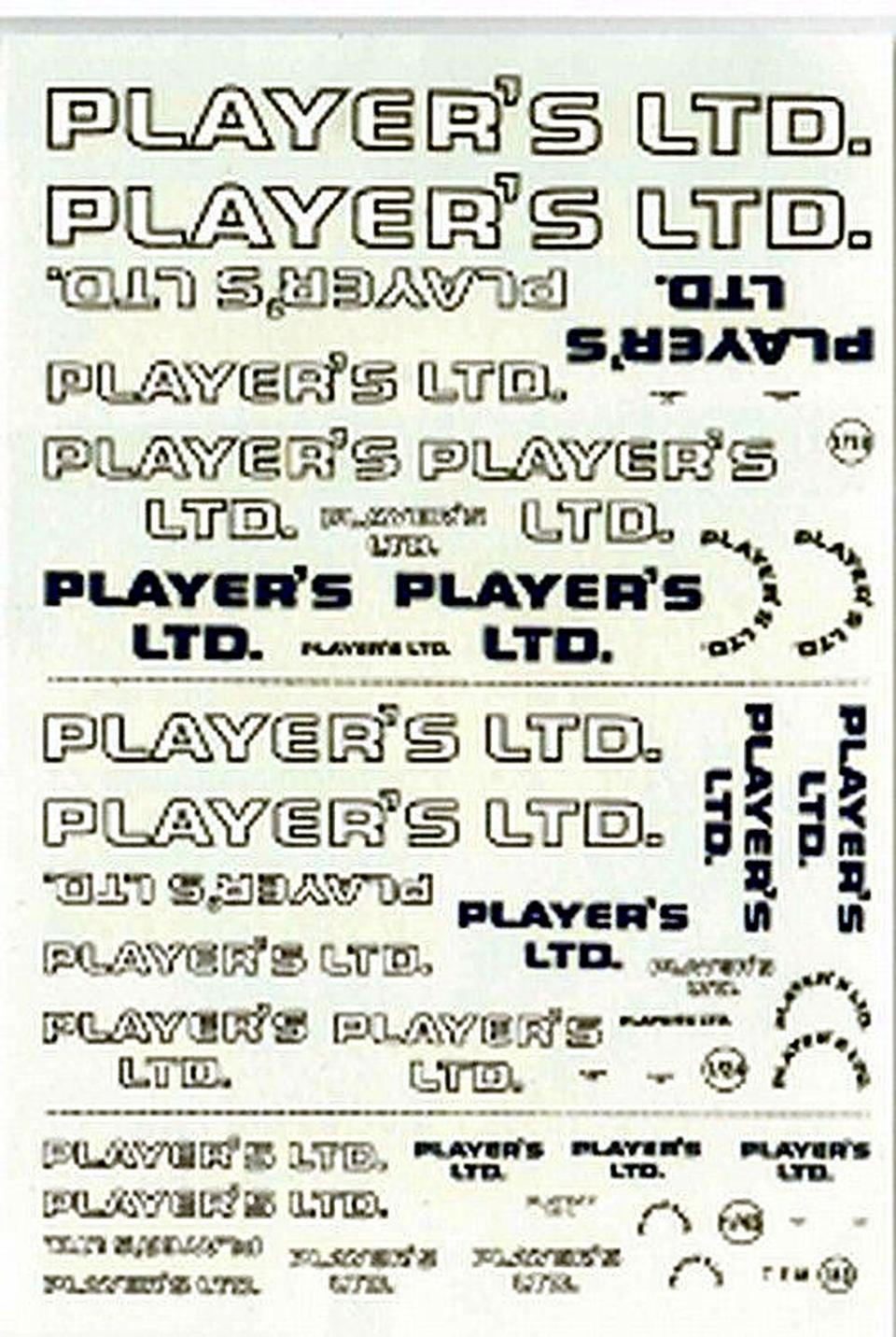 Decal PLAYER'S LTD