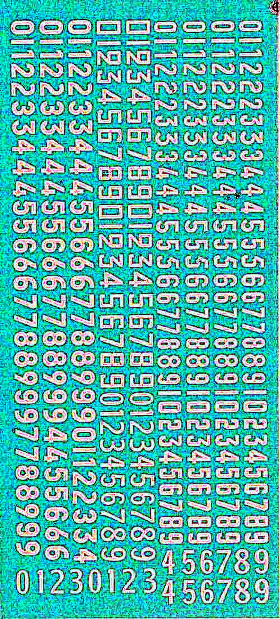 Decal Numeri bianchi anni 60