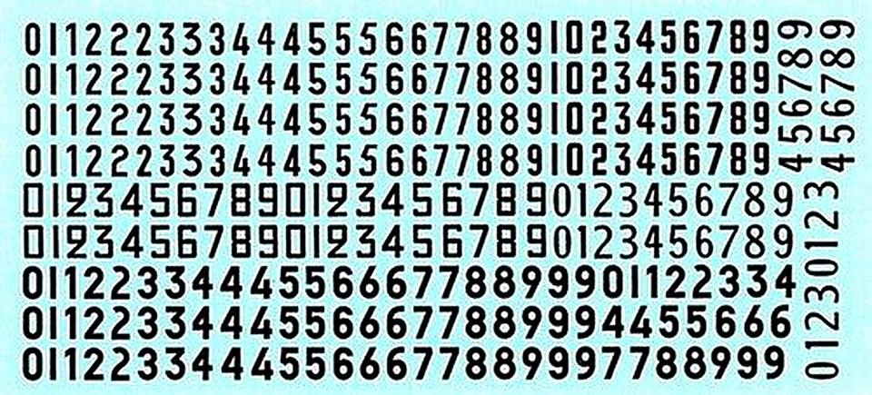 Decal Numeri neri anni 60
