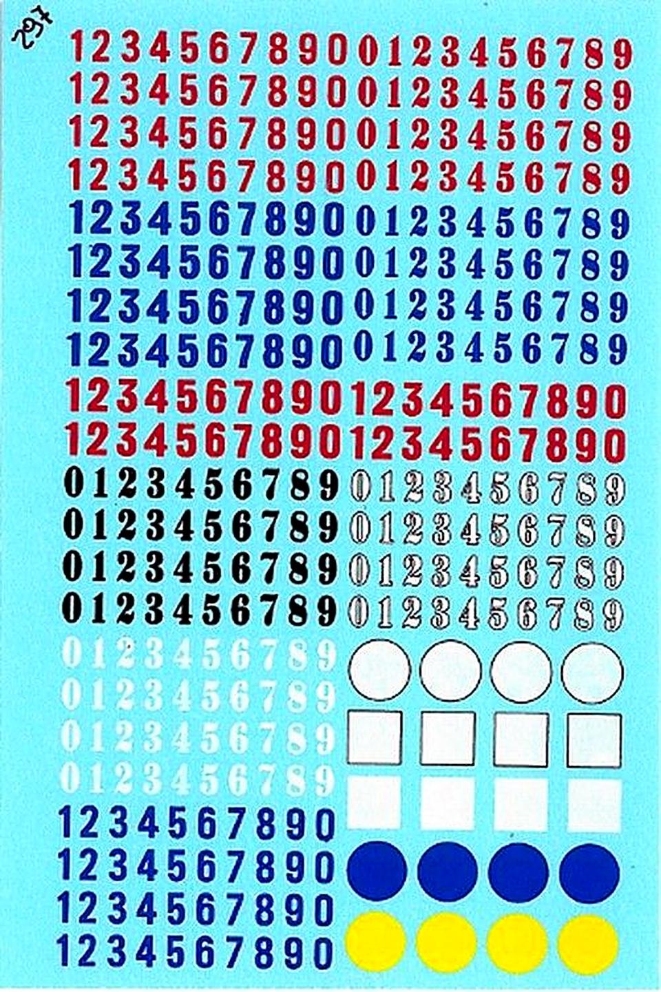 Decal numeri vari colori assortiti
