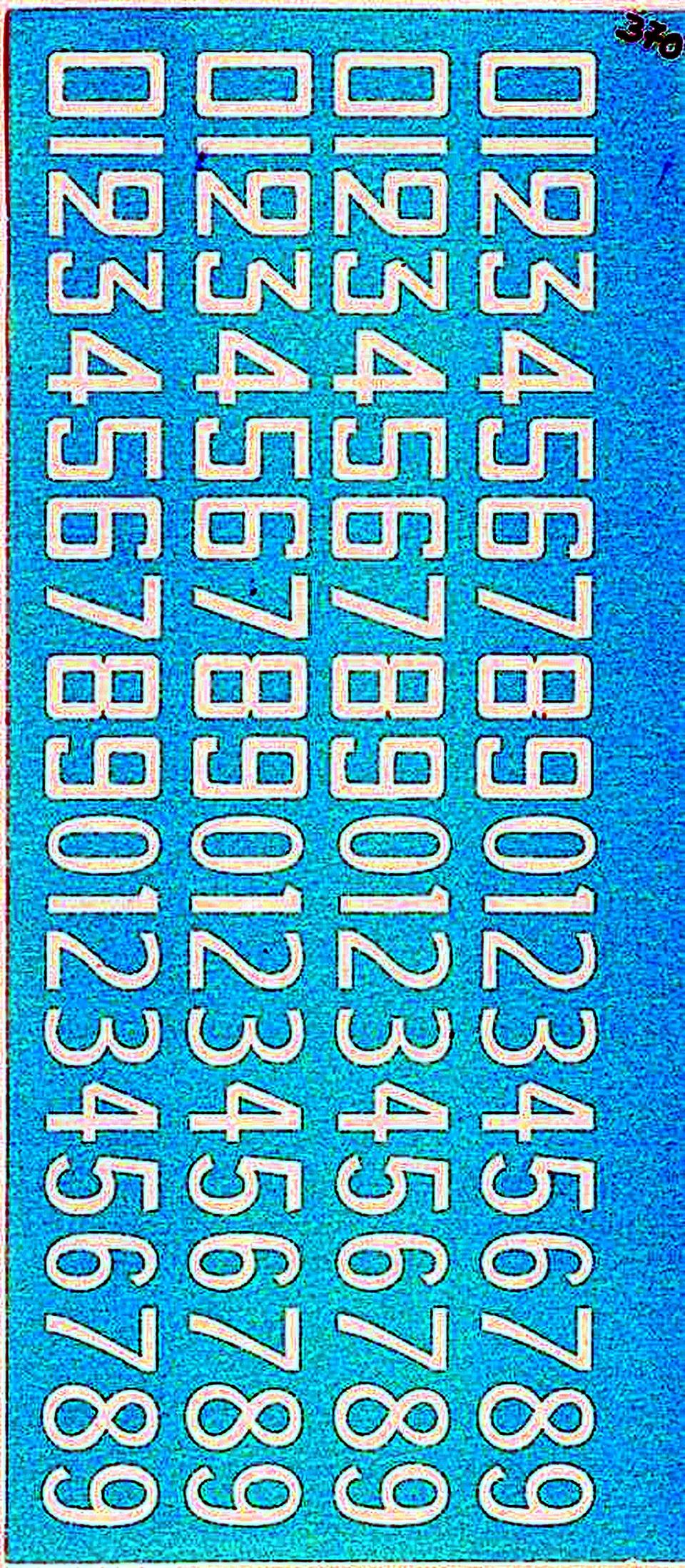 decal Numeri Bianchi
