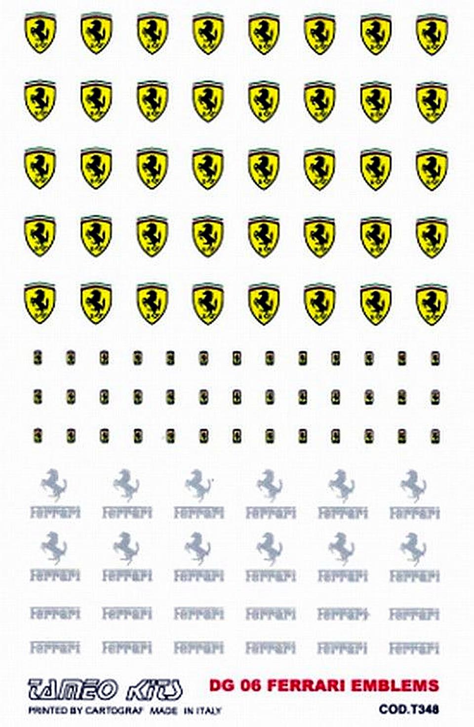Decal Stemmi e scritte Ferrari