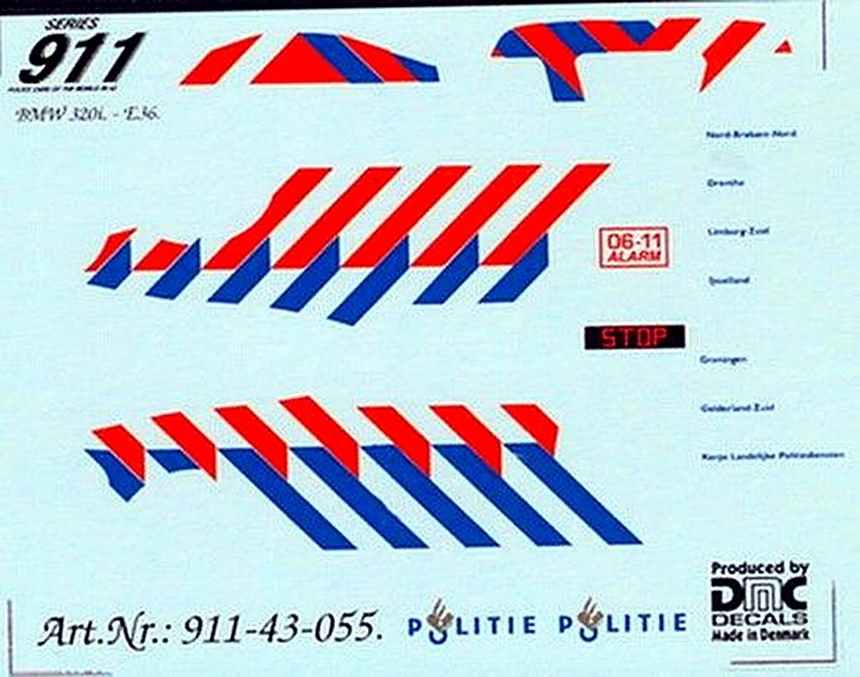 Decals Polizia Olandese / Politie Nederland BMW E320I