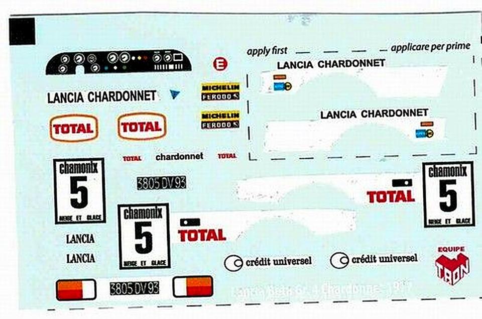 decal Lancia Beta gr.4 Chamonix 1977