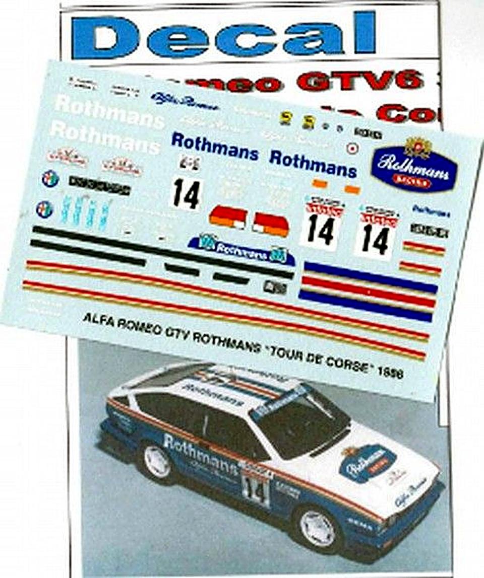 Decal A. Romeo GTV 3° class. T.de Corse 1986