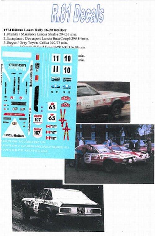 Decal Lancia Beta Gr. 4 1974 3 versioni