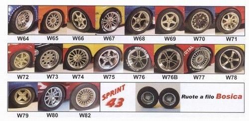 4 x Ruote Varie dal w64 .. 82 cad.- each euro 16,50