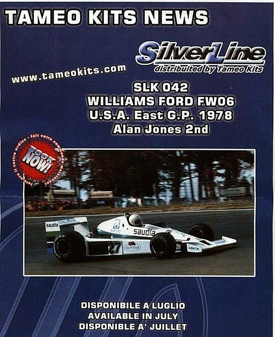 Williams Ford Fw06 F1 2nd A. Jones USA east G.P. 1978