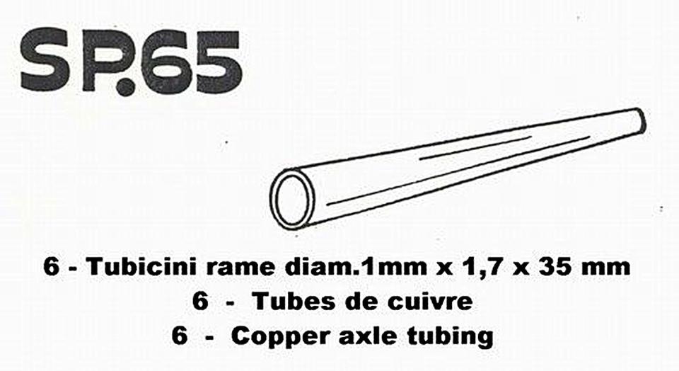 6  tubi in rame diam x 1,7 diam x 35mm