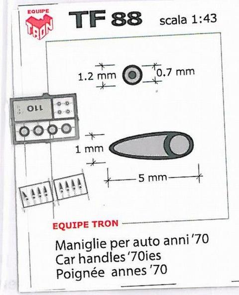 12 Maniglie assortite Ferrari Gto - 400 1960/70