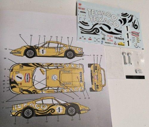 Ferrari 246 Marathon de la route 1971 decal + pezzi