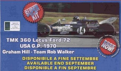 Lotus Ford 72 F.1 Usa GP 1970 Fittipaldi