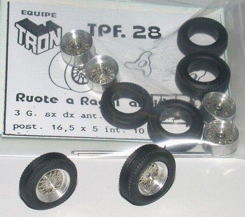4 Ruote + cerchi  a raggi anni 1965 3 galletti dx e sx