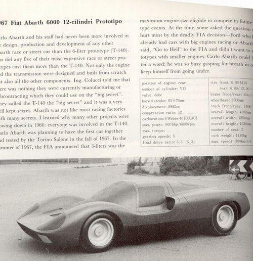 ABARTH T140 cc 6000 Proto 1967