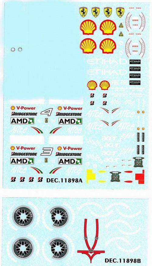 Decal F.1 F60 scala 1/18 tabacco 2009