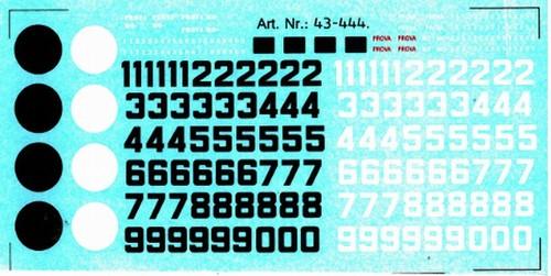 decals Numeri Bianchi Neri e prova Mo