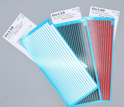 Decal strisce di colore bianco da0,2 a 5 lung.175mm
