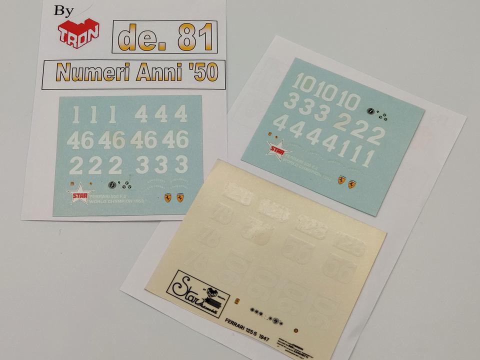 Set Decal per Ferrari F1 - F2 1950/1955