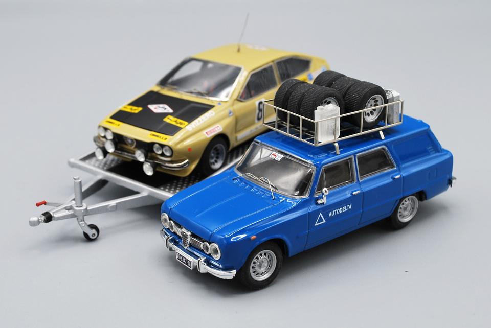 A.R, Giulia Giardinetta + A.R. Alfetta GTV Svizzero 4 Regioni . 1975