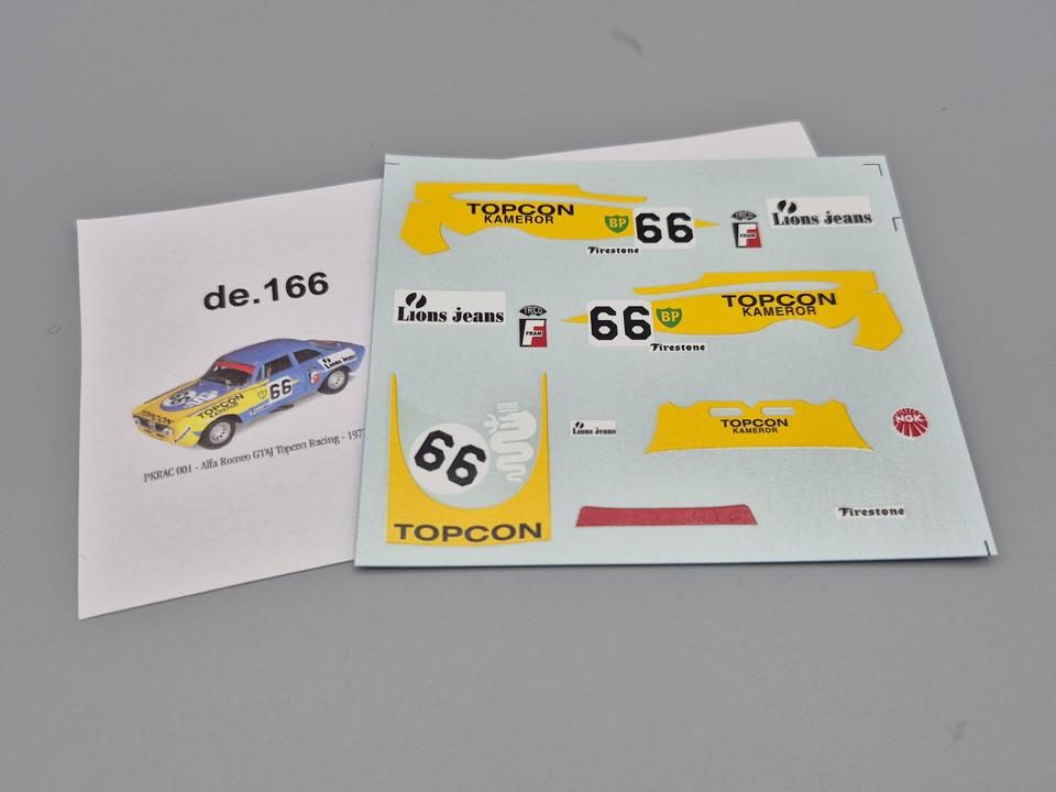 Decal  Alfa Romeo GTAJ  TopCon racing  n°66  1972